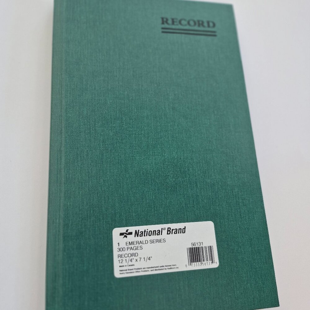 Vintage National Brand Emerald Series record book, made in Canada. Around 1980s